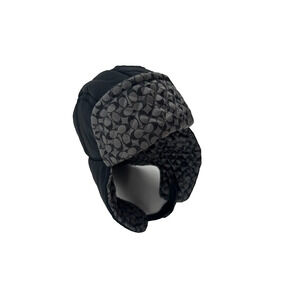 Coach Bomber Hat Black Nylon Silver Signature Logo Snap Size P/S Designer Puffer